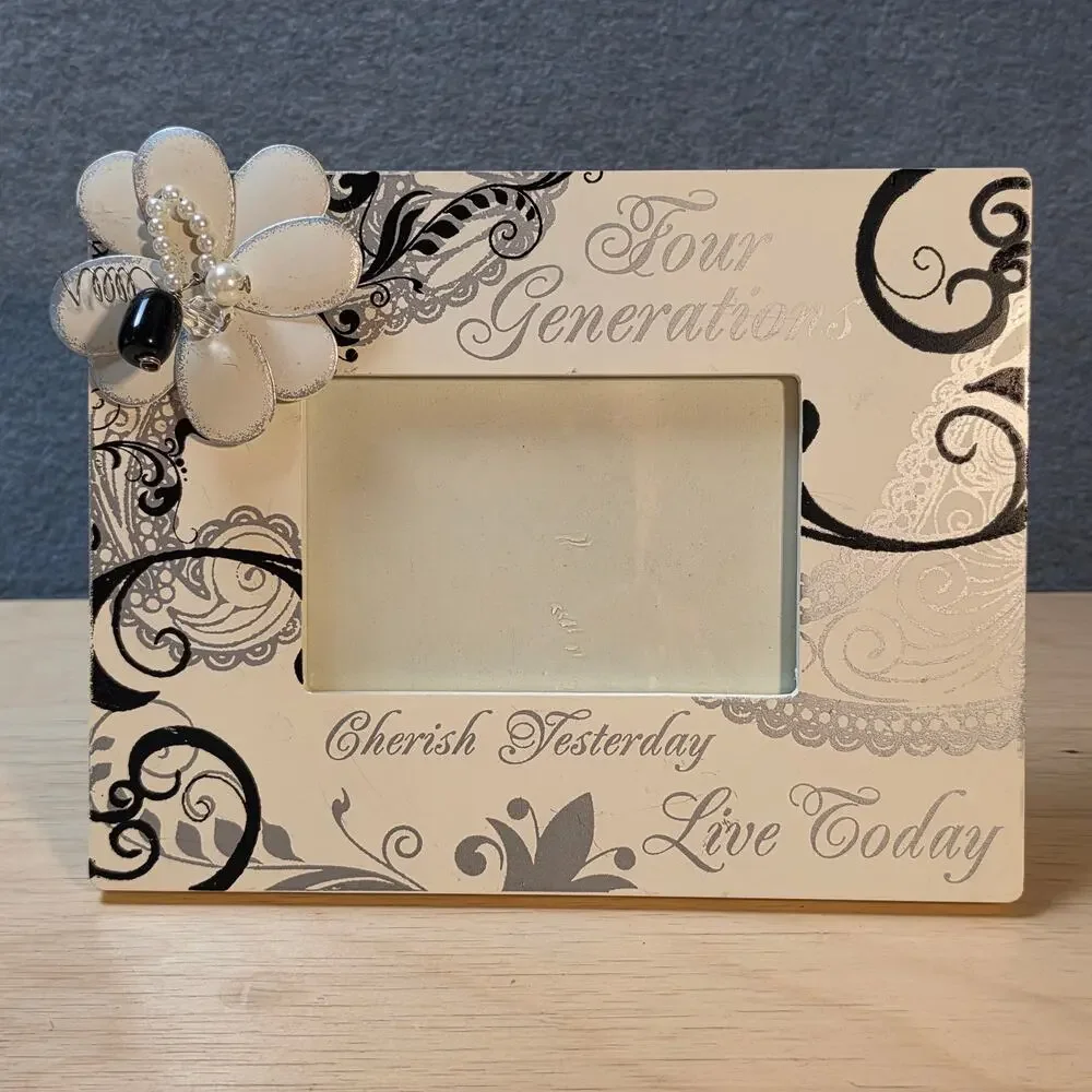Four Generations Paisley Floral Picture Frame Cherish Yesterday Family Keepsake